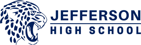A purple large cat with the text Jefferson High School