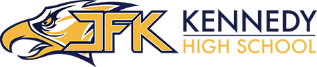 Kennedy High School logo with stylized yellow eagle