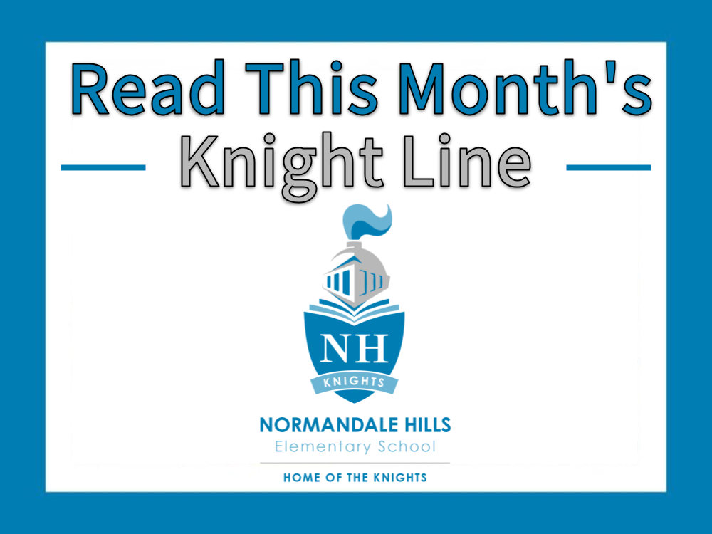 Read This Month's Knight Line text with Normandale Hills' Logo