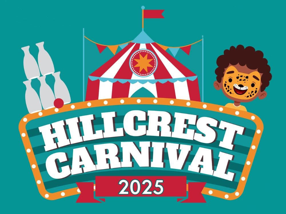 carnival tent and kid with face paint