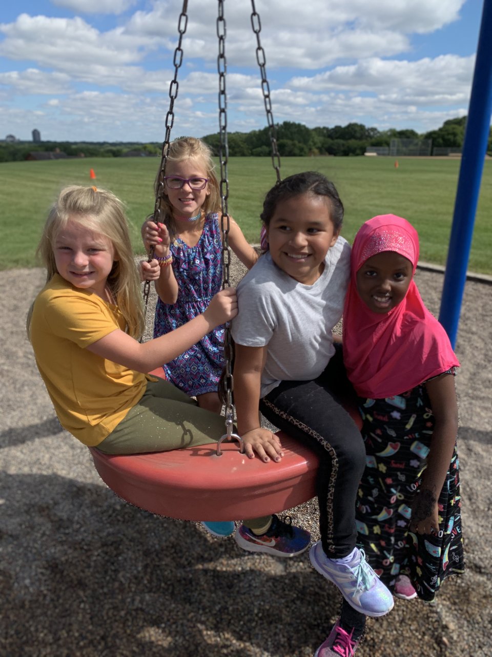 Students playing on the playground.