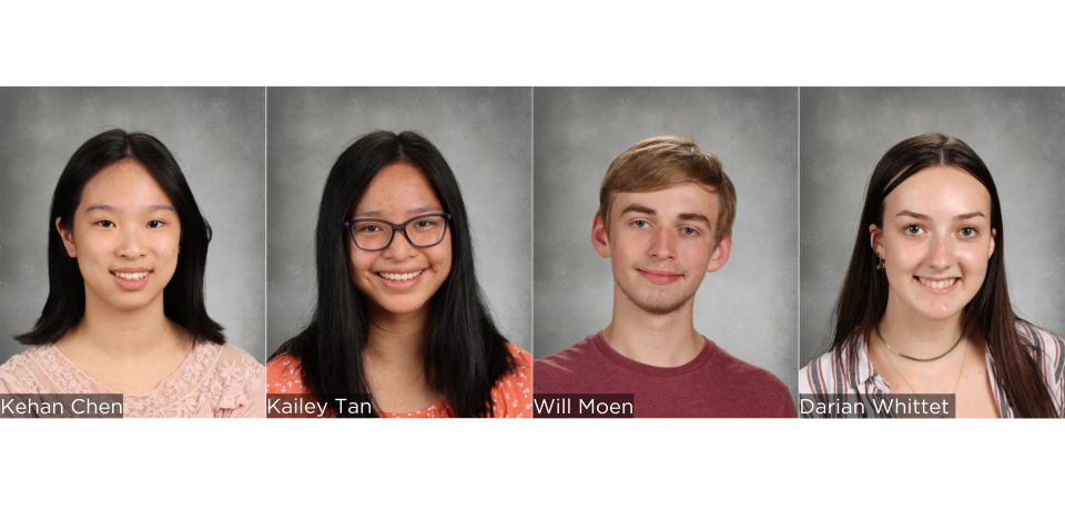 Headshots of Kehan Chen, Kailey Tan, Will Moen and Darian Whittet.
