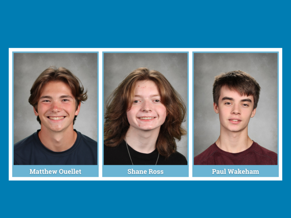 Headshots of Matthew Ouellet, Shane Ross and Paul Wakeham.