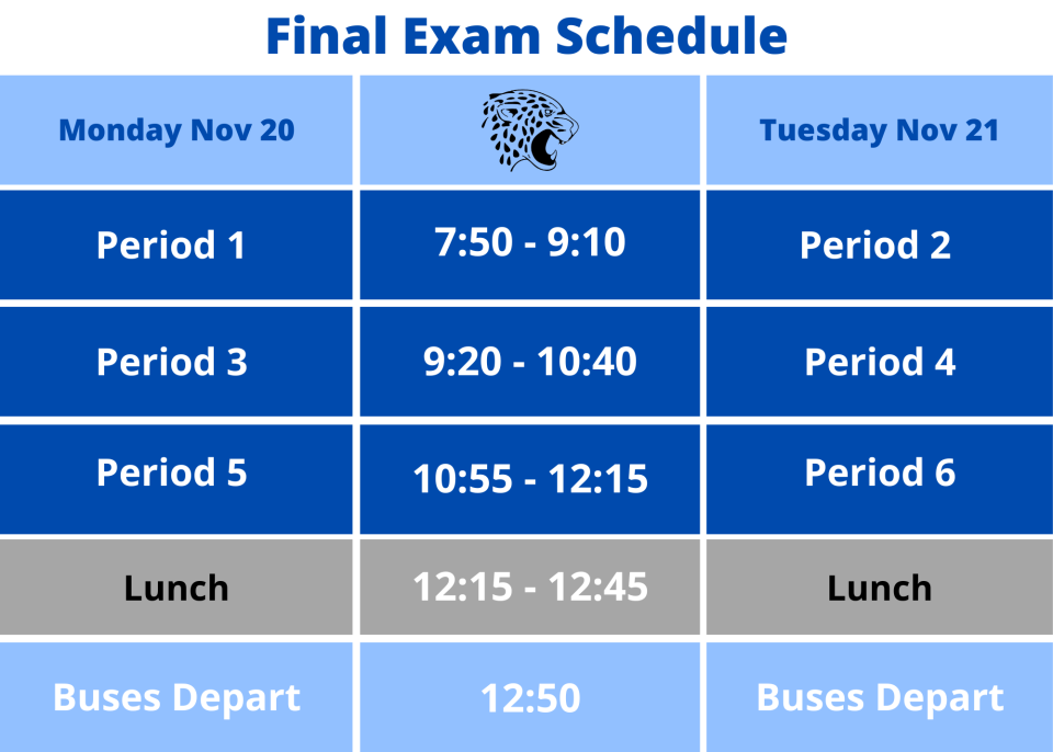 final exam schedule