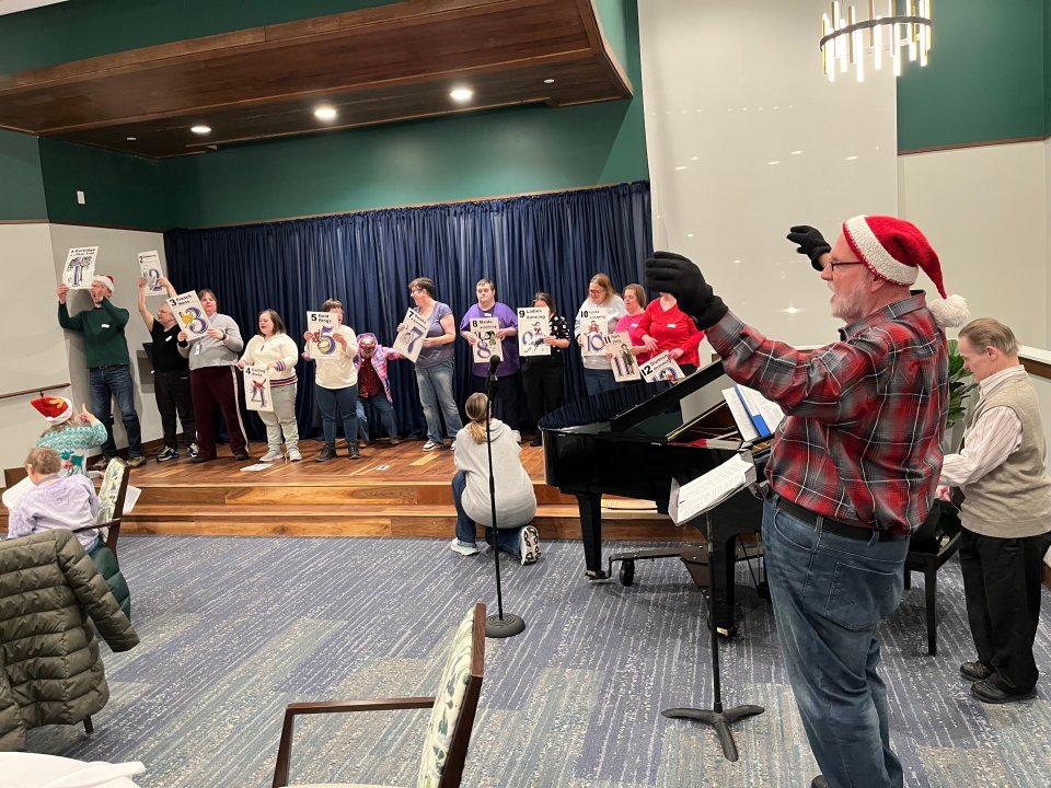 Choir singing songs