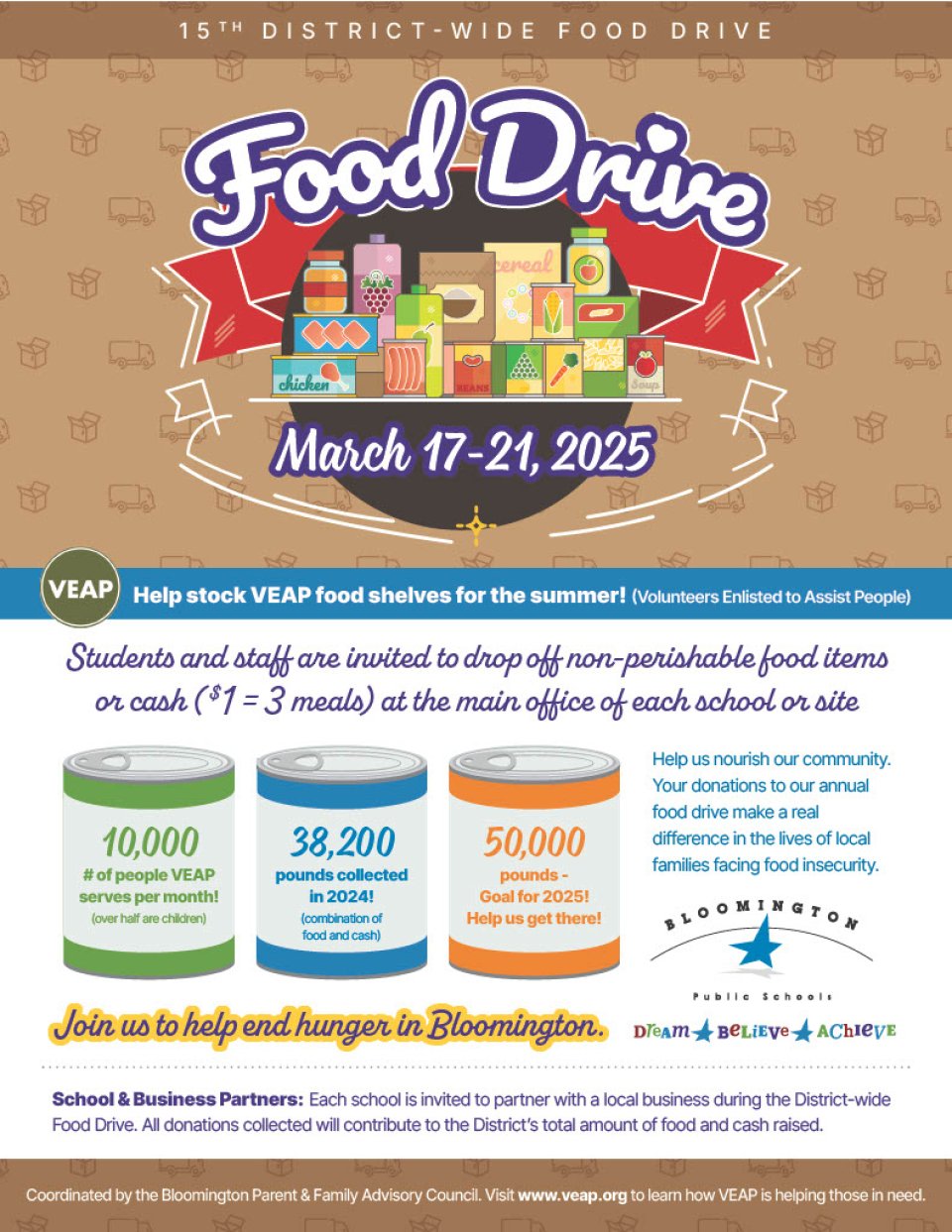 15th District-wide Food Drive flyer