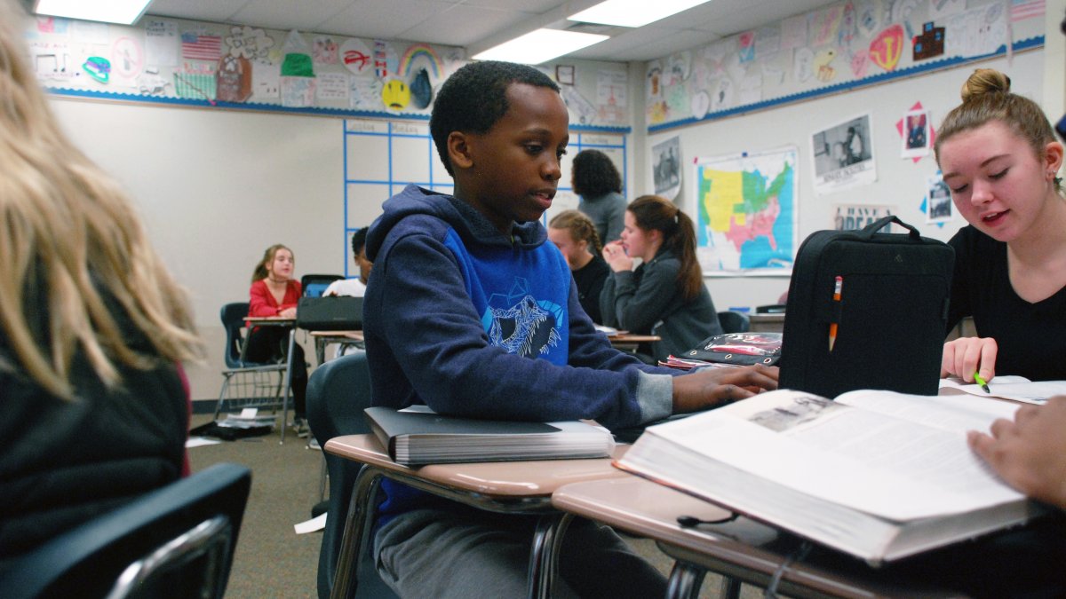 Students work together on a project
