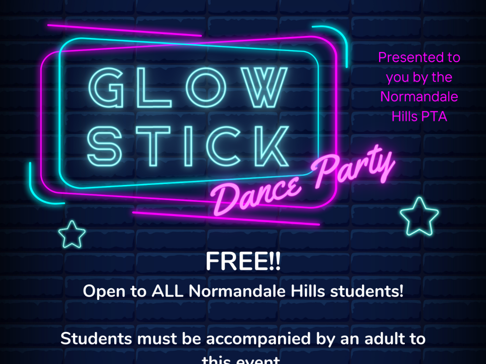 neon Glow Stick Dance Party text on black background