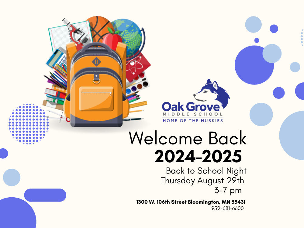 Back to School Night flyer: Thursday August 29th 3-7 pm