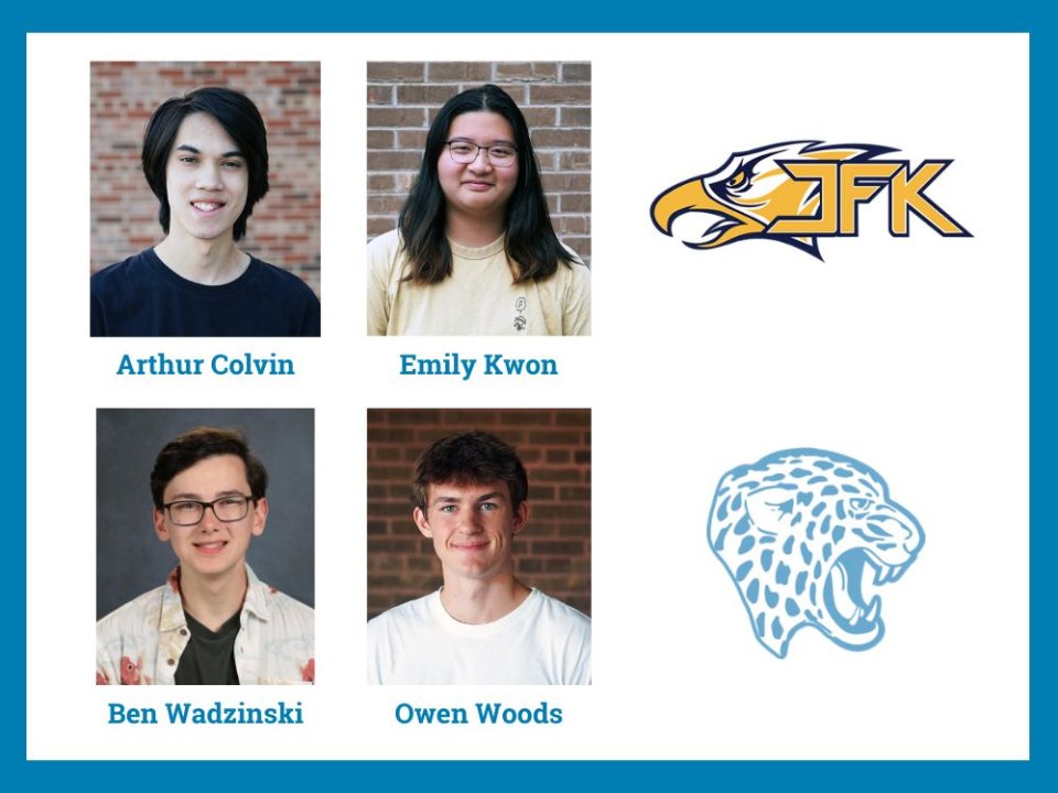 photos of Arthur Colvin, Emily Kwon, Ben Wadzinski and Owen Woods